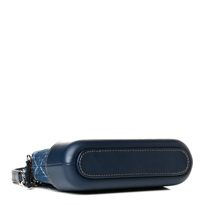 Chanel Denim Calfskin Quilted Small Gabrielle Clutch With Chain Blue 4 of 7