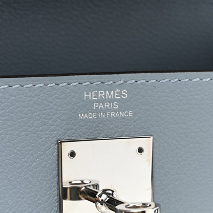 Hermes Evercolor Kelly Retourne 28 Bleu Lin 6 of 11