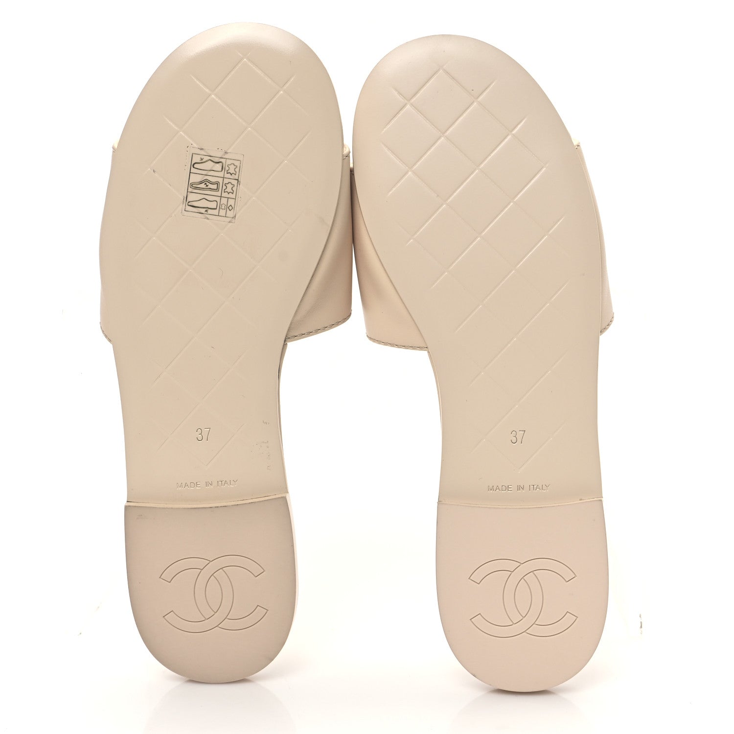 Chanel Lambskin Quilted Turnlock Flat Mules 37 Light Beige 5 of 10