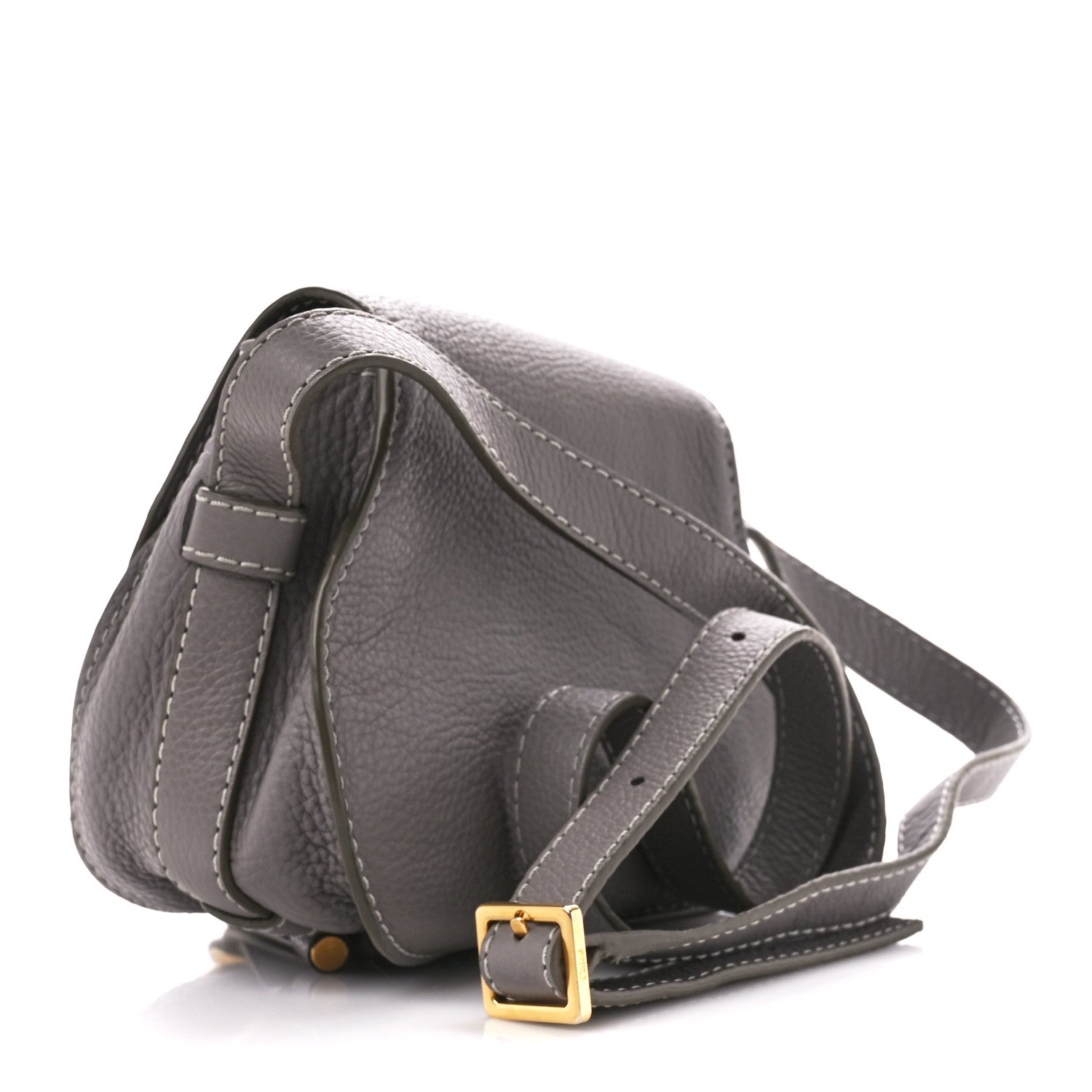 Chloe Calfskin Mini Marcie Round Crossbody Bag Cashmere Grey 3 of 12
