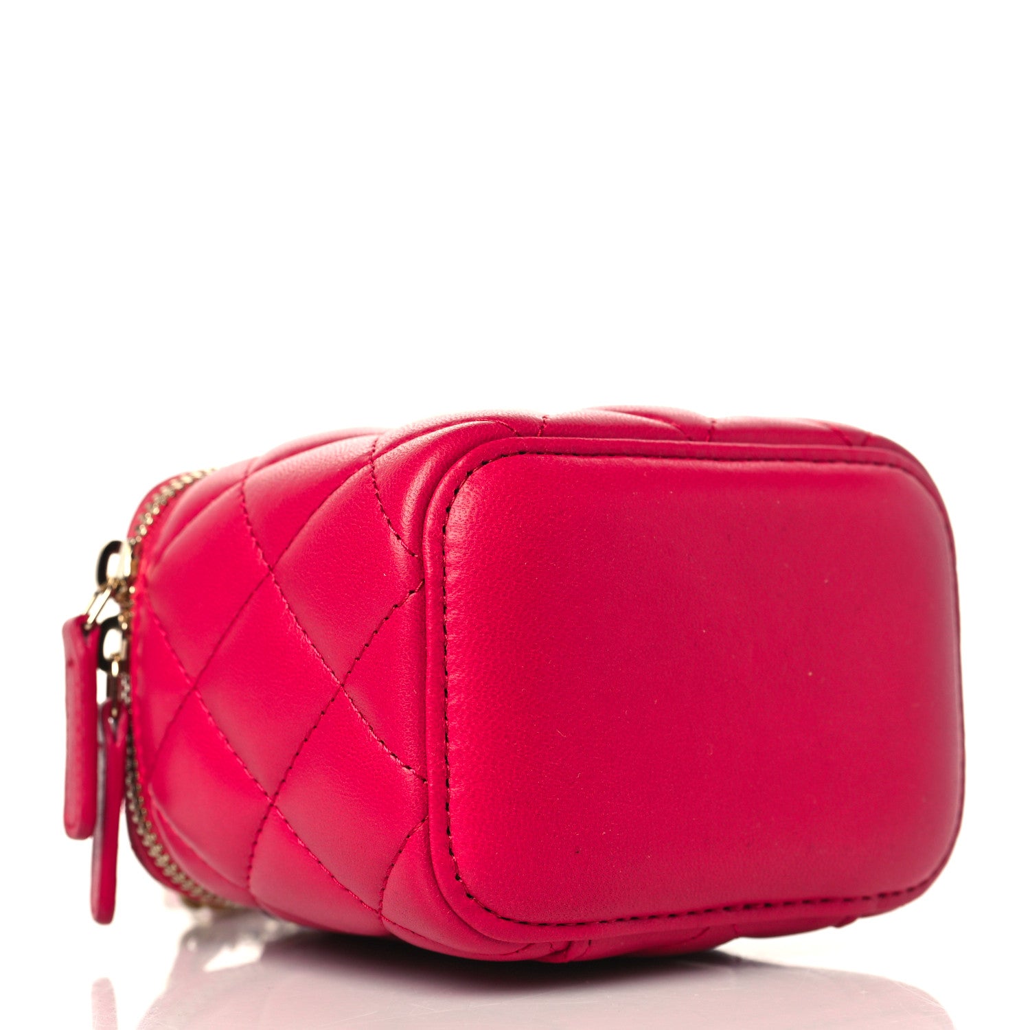 Chanel Lambskin Quilted Ombre Top Handle Mini Vanity Case With Chain Dark Pink 3 of 9