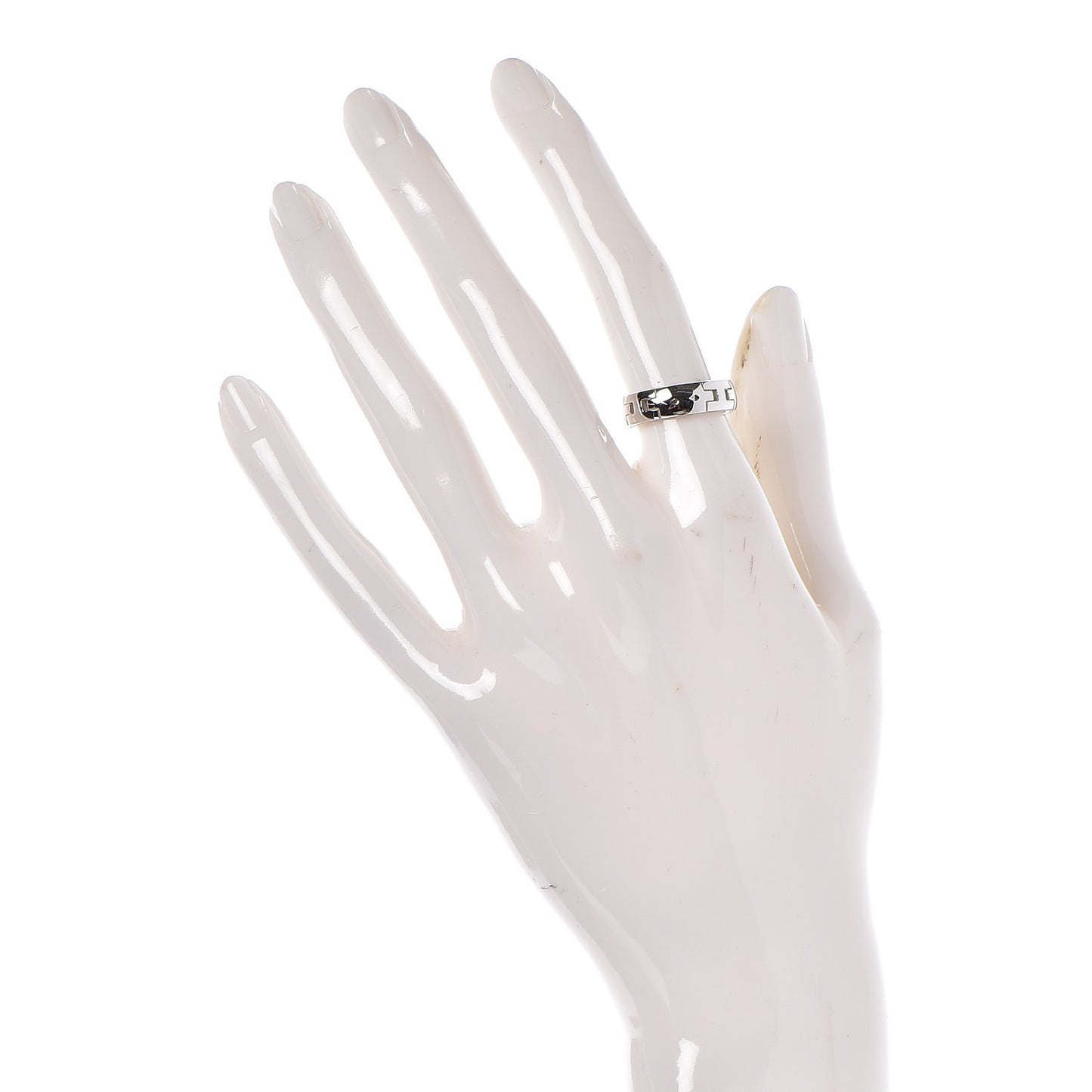 18K White Gold Hercules H Ring 50 5.25