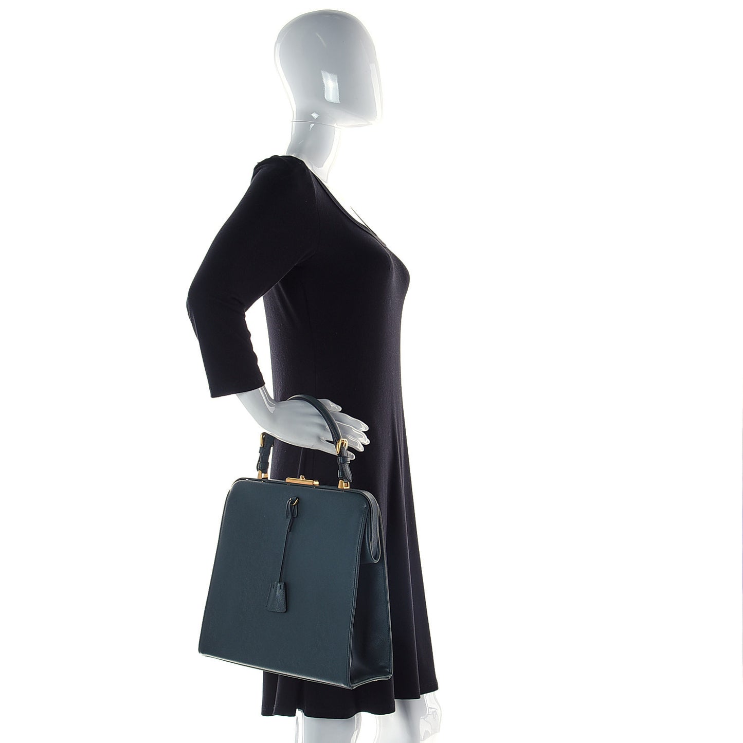 Saffiano Lux Framed Bag Smeraldo