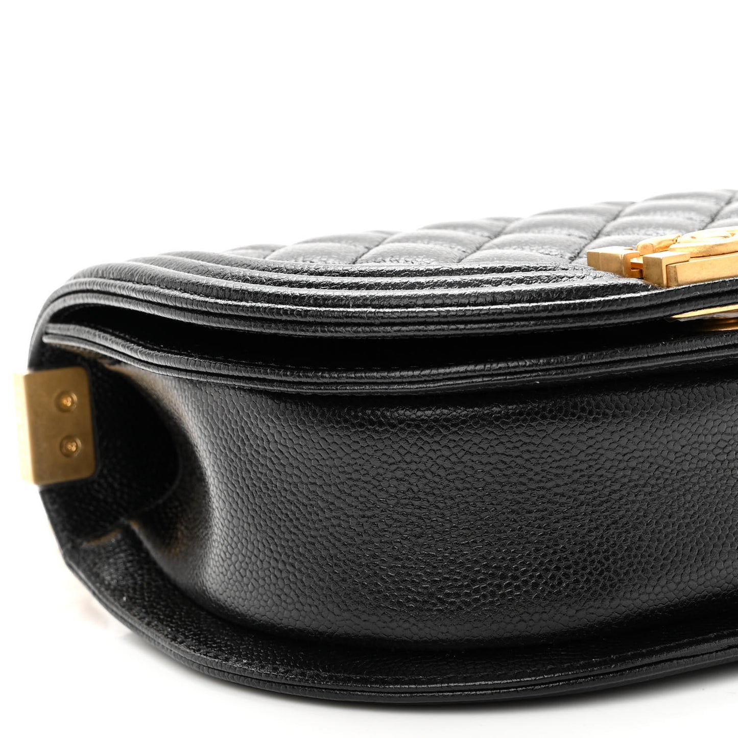 Caviar Quilted Small Boy Messenger Bag Black