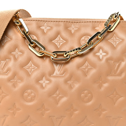 Louis Vuitton Lambskin Embossed Monogram Coussin PM Camel 8 of 10