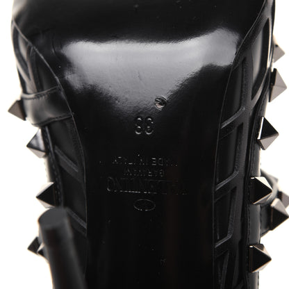 Valentino Garavani Calfskin Nappa Boudoir Rockstud Ankle Strap 100mm Pumps 38 Black 8 of 12