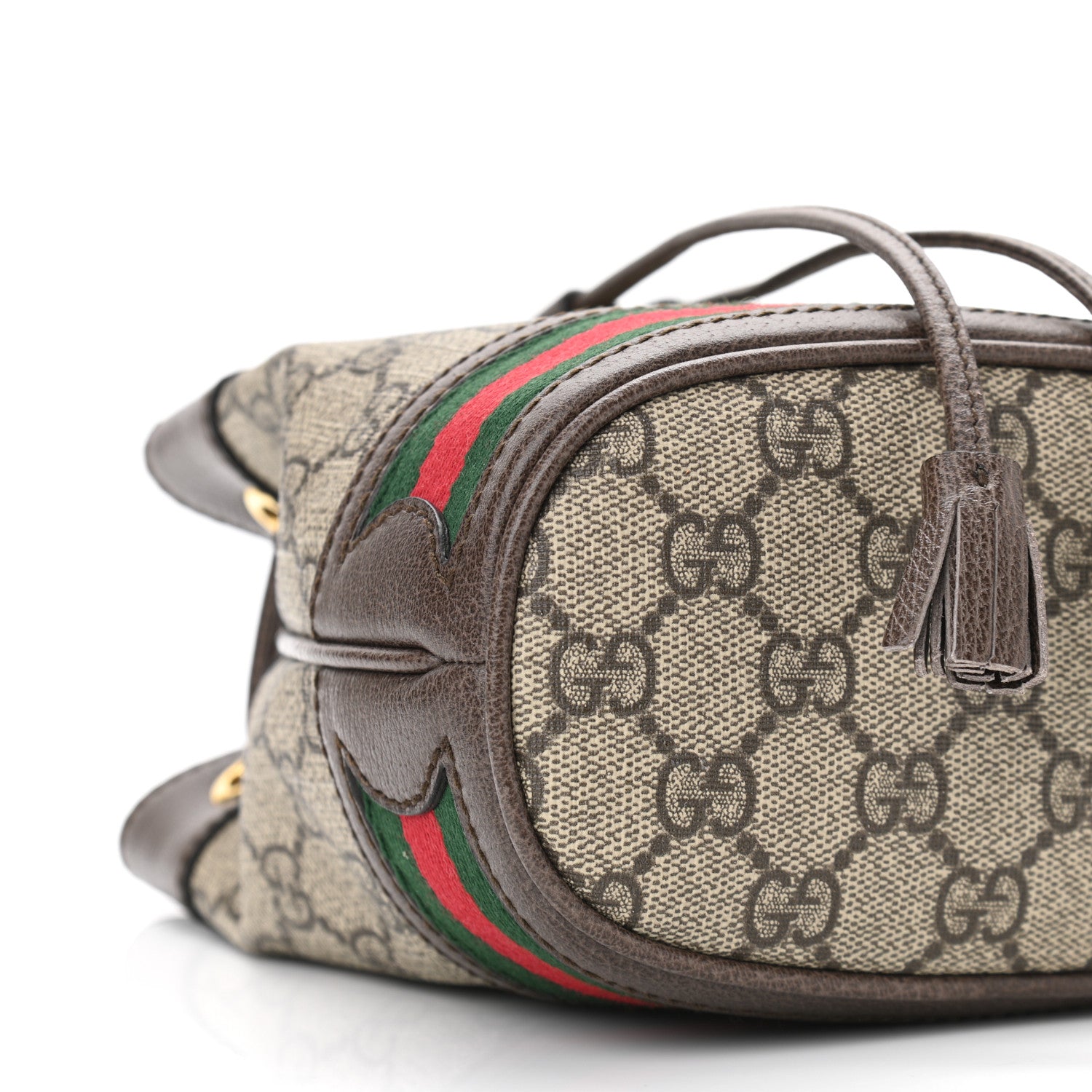 Gucci GG Supreme Monogram Web Mini Ophidia Bucket Bag Brown 5 of 11