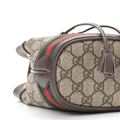 Gucci GG Supreme Monogram Web Mini Ophidia Bucket Bag Brown 5 of 11