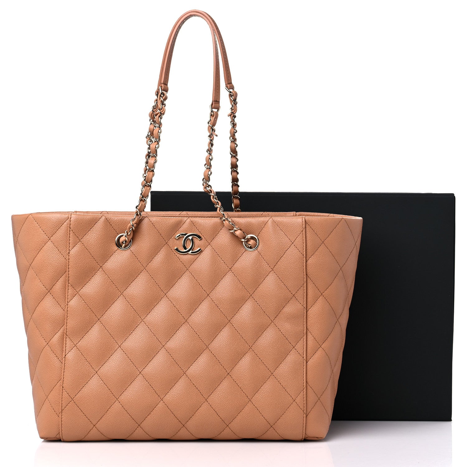 Chanel Caviar Quilted Large Shopping Tote Dark Beige 11 of 11