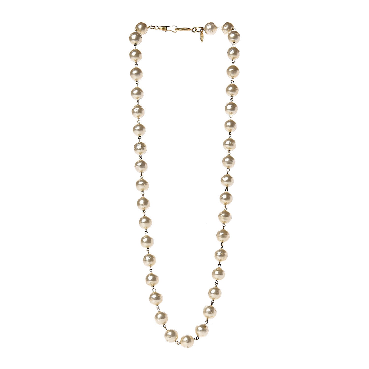 Chanel Pearl Short Necklace Gold 3 of 6