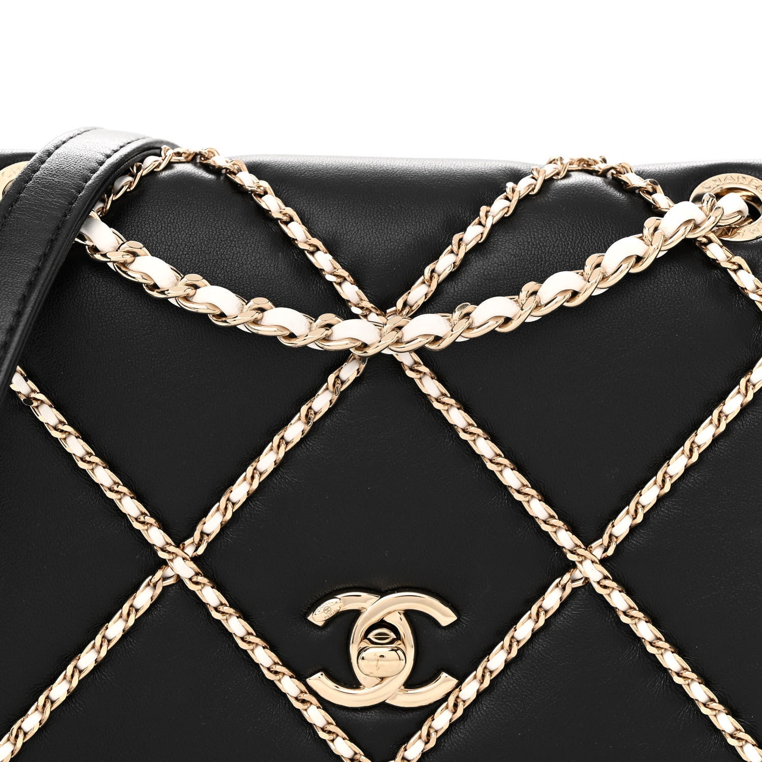 Chanel Lambskin Small Entwined Chain Flap Black 8 of 11