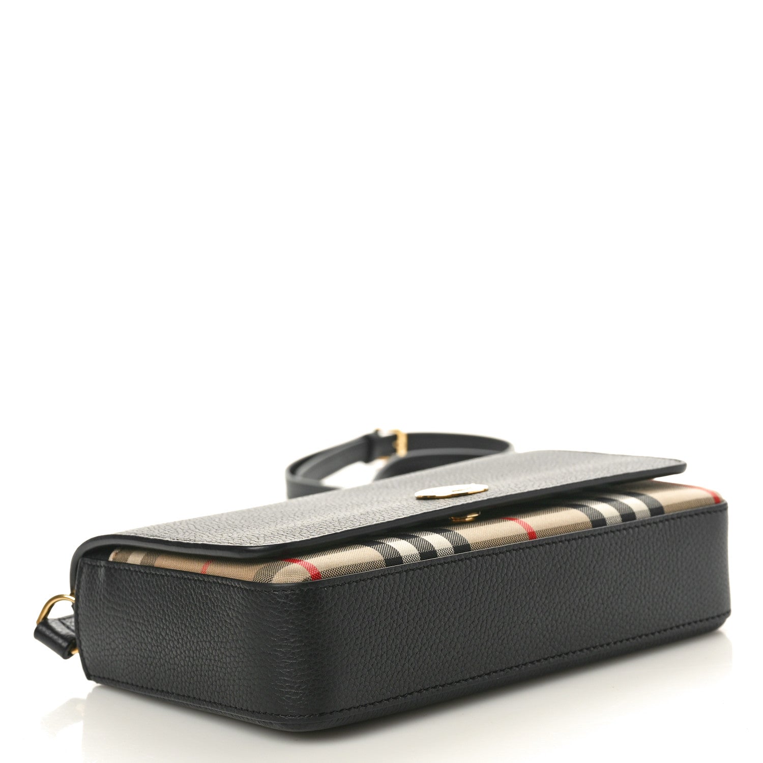 Burberry Grainy Calfskin Vintage Check Hampshire Crossbody Black 4 of 9