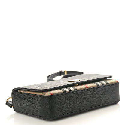 Burberry Grainy Calfskin Vintage Check Hampshire Crossbody Black 4 of 9