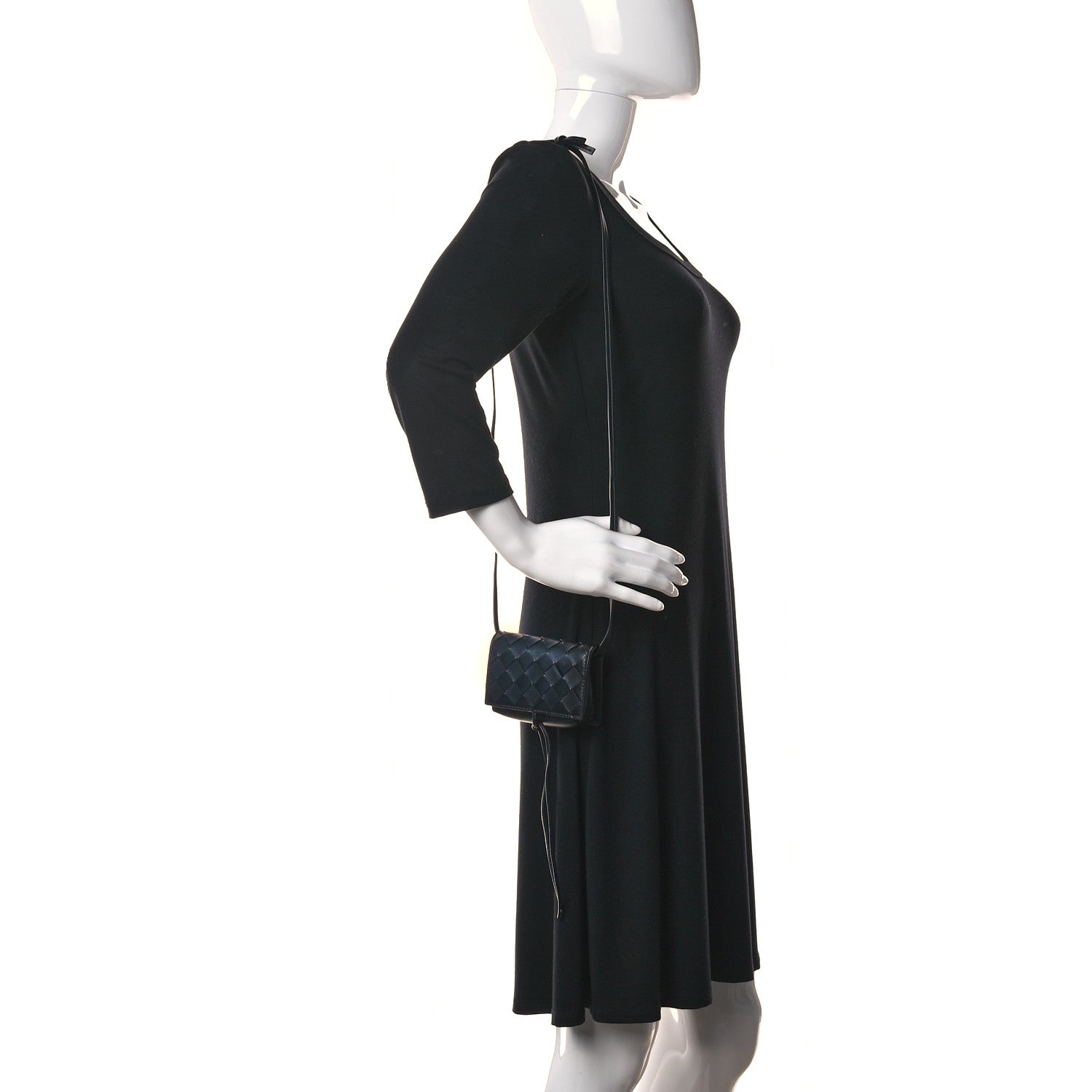 Bottega Veneta Nappa Intrecciato Crossbody Coin Pouch Black 2 of 13