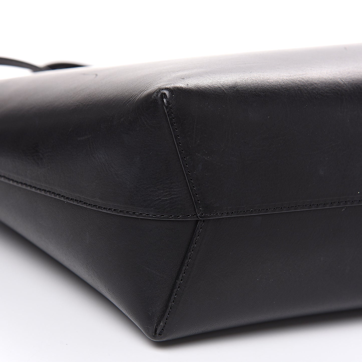Calfskin Small Shopping Tote Black Flamma