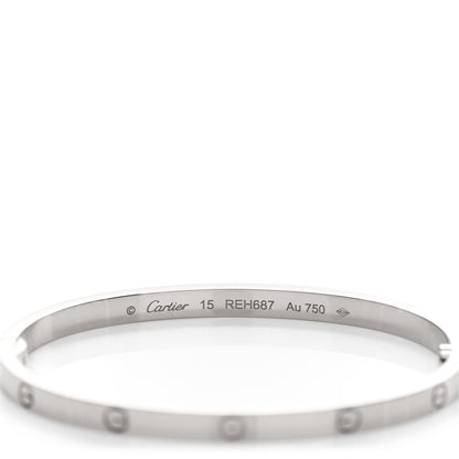 Cartier 18K White Gold Small LOVE Bracelet 15 3 of 5