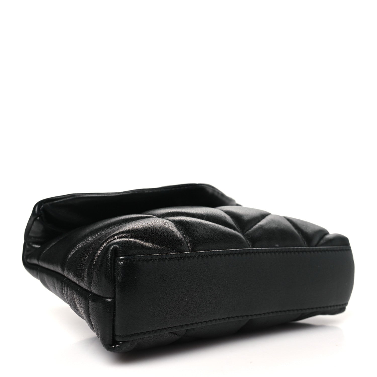 Saint Laurent Lambskin Monogram Loulou Puffer Pouch Clutch Black 4 of 8