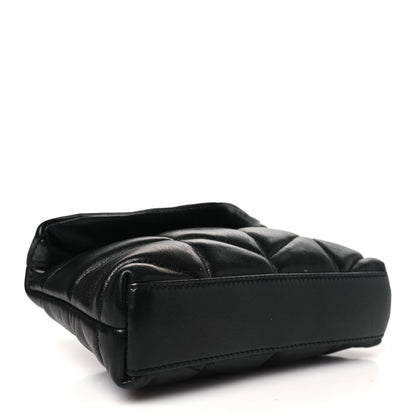 Saint Laurent Lambskin Monogram Loulou Puffer Pouch Clutch Black 4 of 8