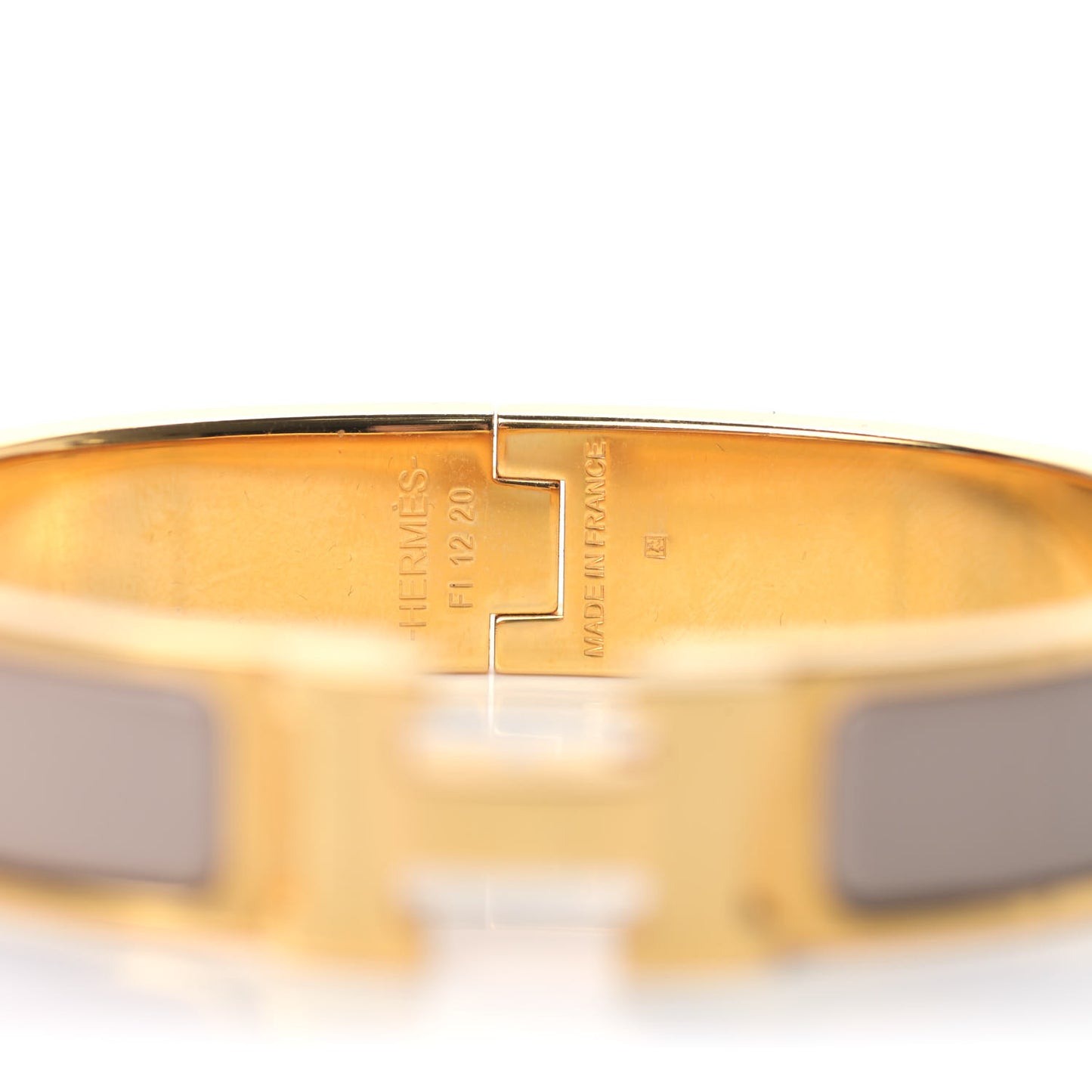 Enamel Narrow Clic Clac H Bracelet PM Marron Glace