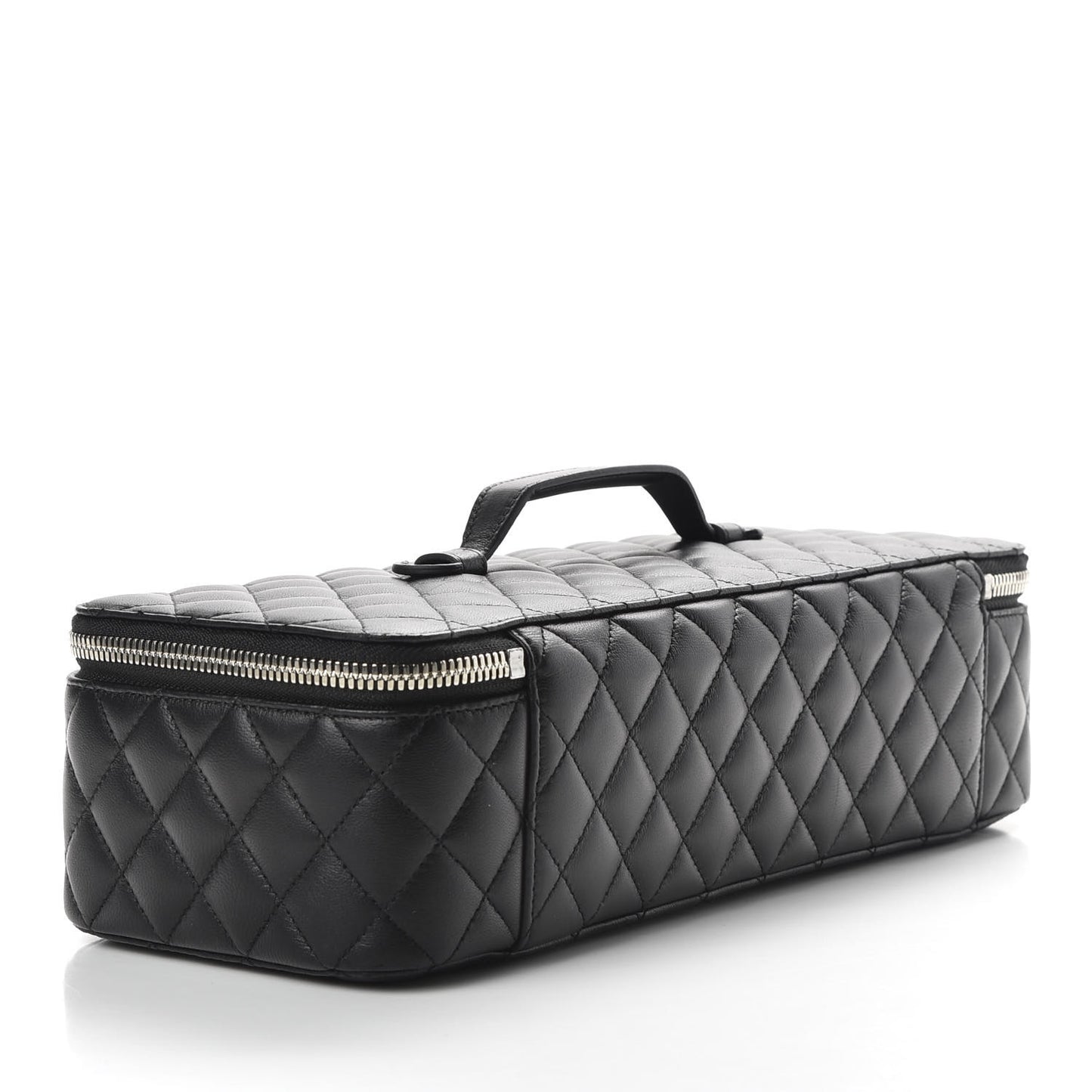Lambskin Quilted Large Jewelry Case Black