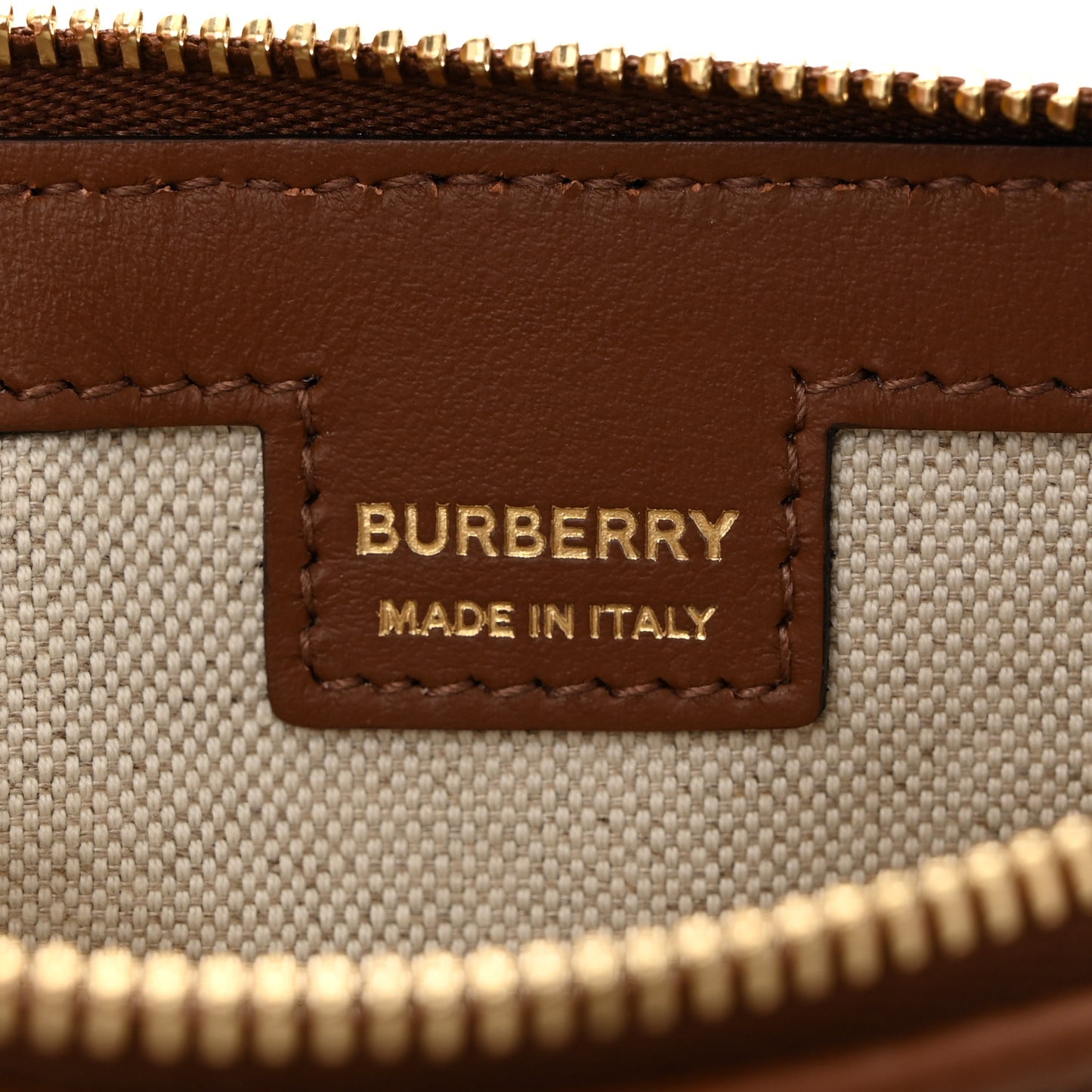 Canvas Calfskin Check Knitted Small Olympia Birch Brown