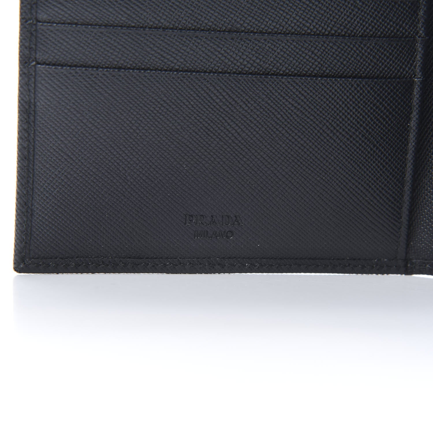 Prada Saffiano Metal Flap Passport Holder Black 6 of 9
