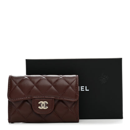 Chanel Lambskin Quilted Flap Card Holder Wallet Dark Brown 9 of 9