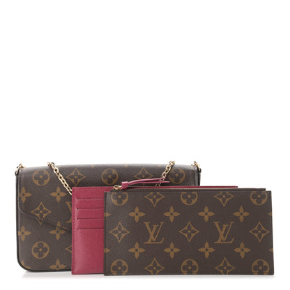 Louis Vuitton Monogram Pochette Felicie Chain Wallet Fuchsia 1 of 10