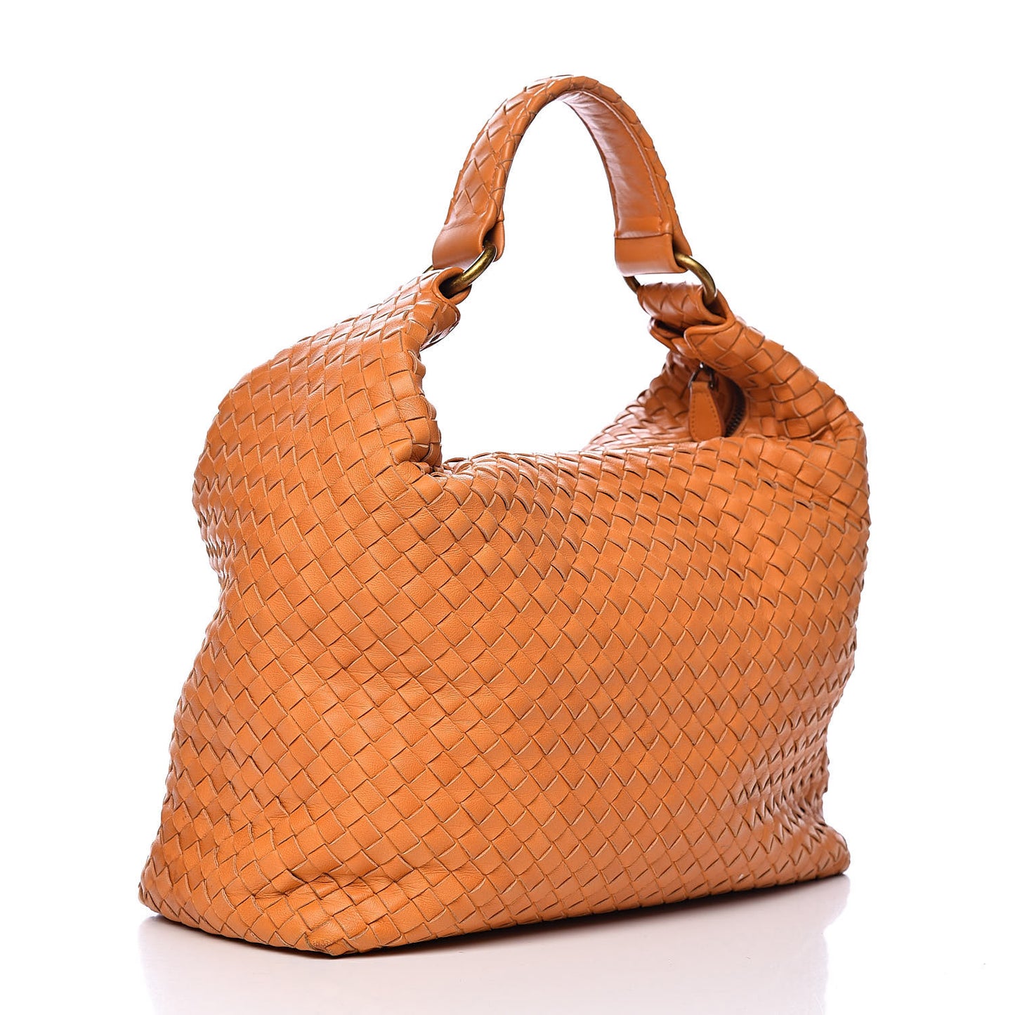 Nappa Intrecciato Pyramid Hobo Saffron