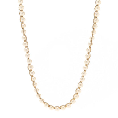 Chanel Pearl CC Chain Long Necklace Gold Pearly White 1 of 5