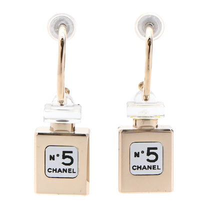 Chanel CC No 5 Perfume Bottle Drop Earrings Gold 1 of 4