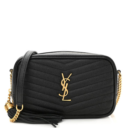 Saint Laurent Grain De Poudre Matelasse Monogram Mini Lou Camera Bag Black 1 of 8
