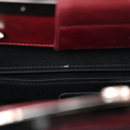 Chanel Glazed Calfskin Quilted Small CC Delivery Tote Burgundy 11 of 11