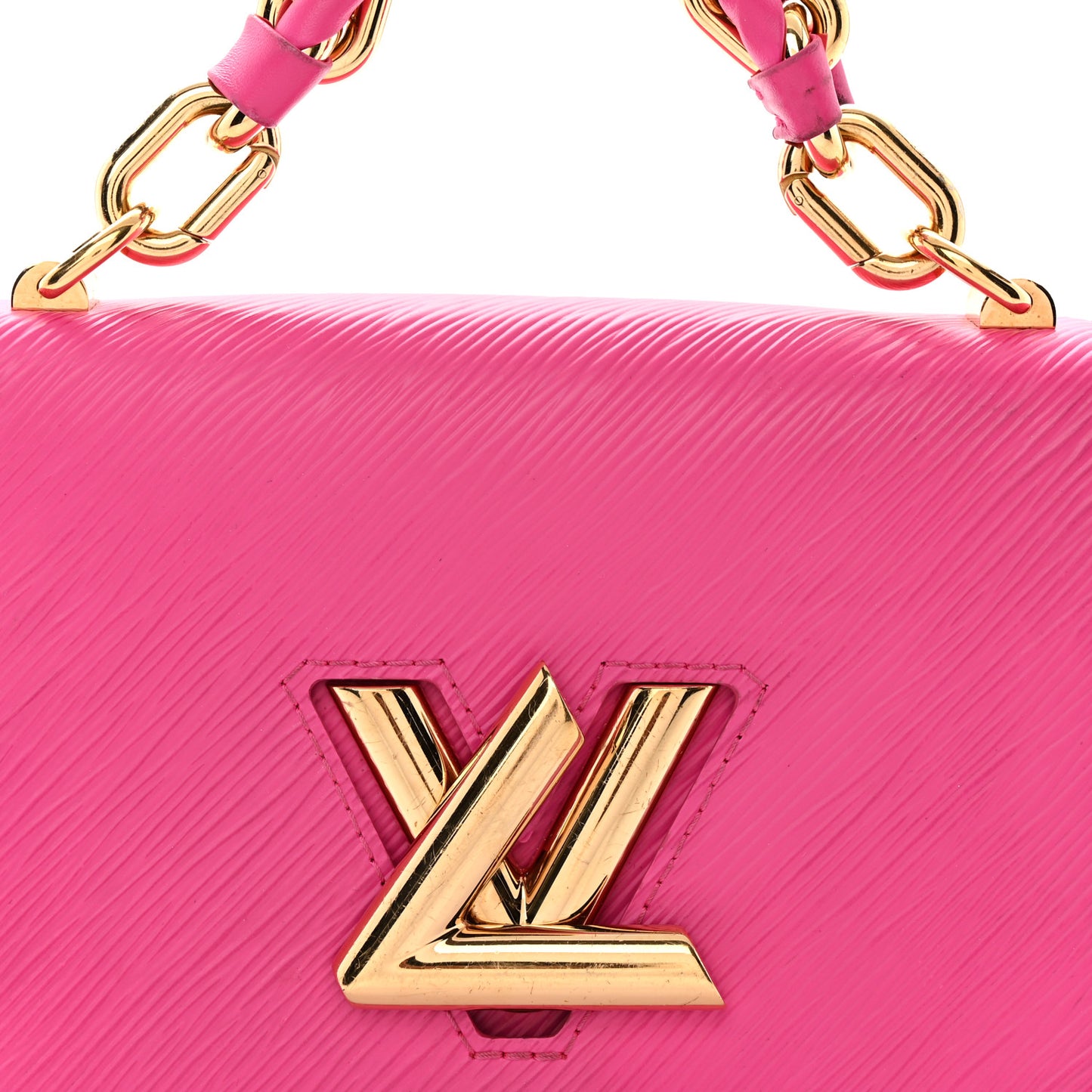 Epi Twist Braided Chain Shoulder Bag PM Rose Miami Pink