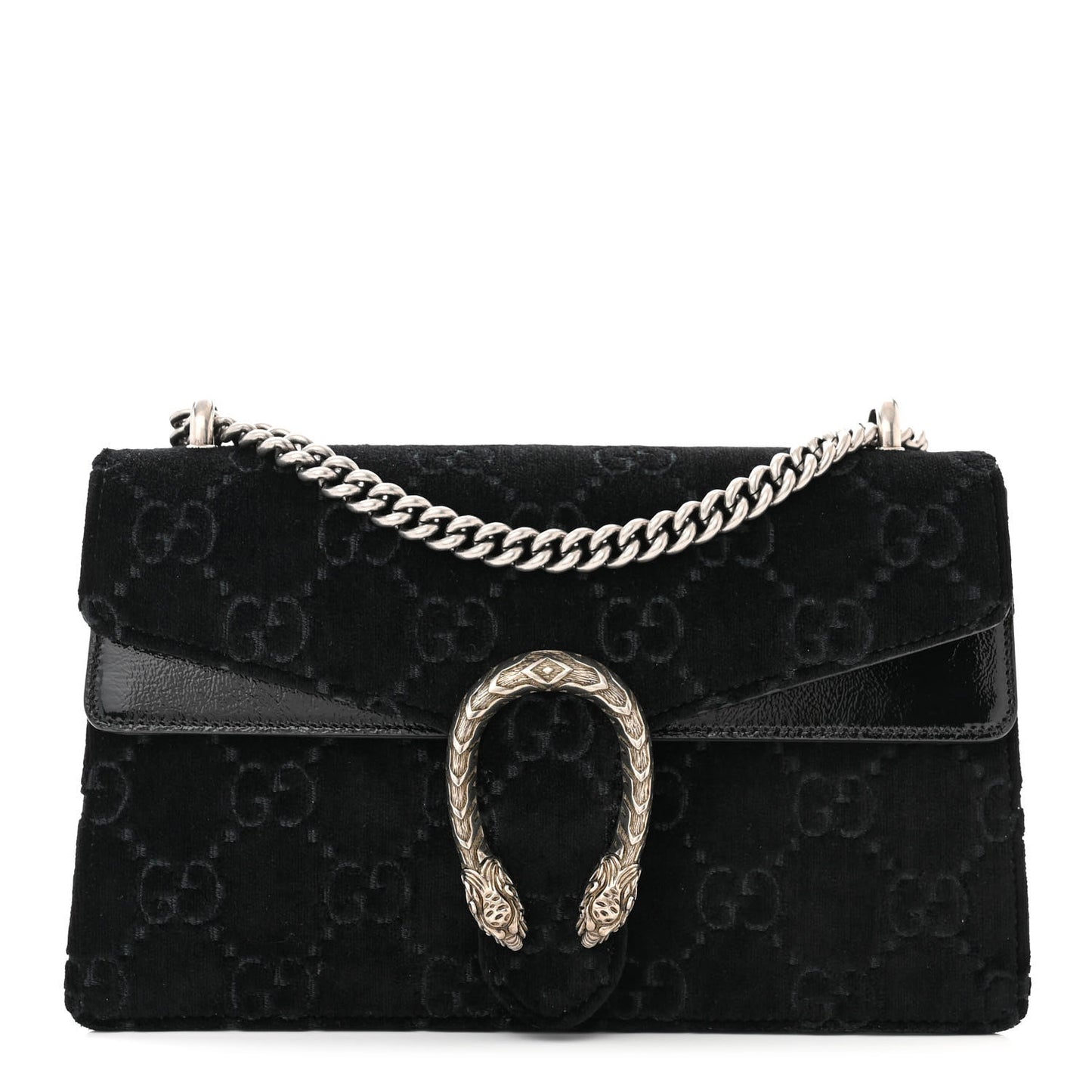 Velvet GG Monogram Small Dionysus Shoulder Bag Black
