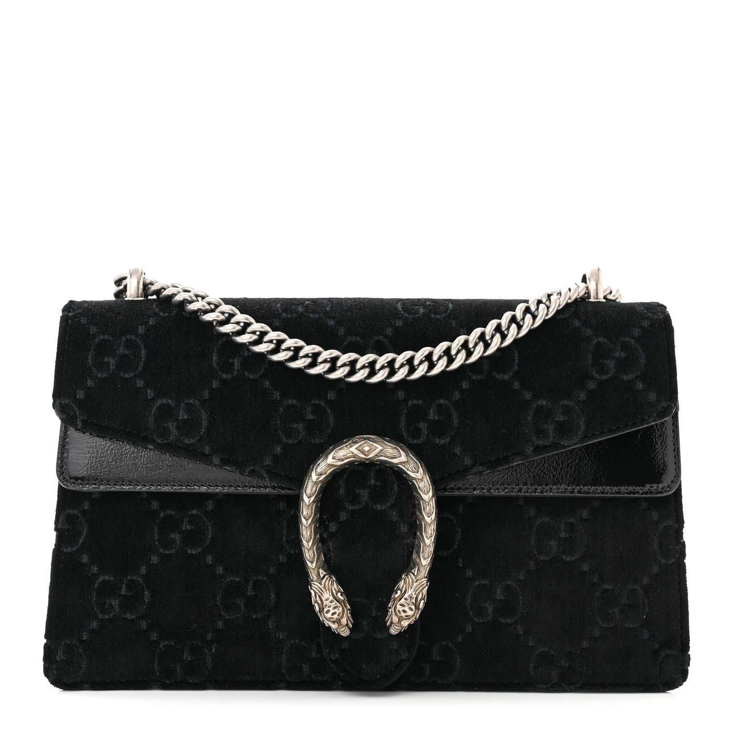 Gucci Velvet GG Monogram Small Dionysus Shoulder Bag Black 1 of 10