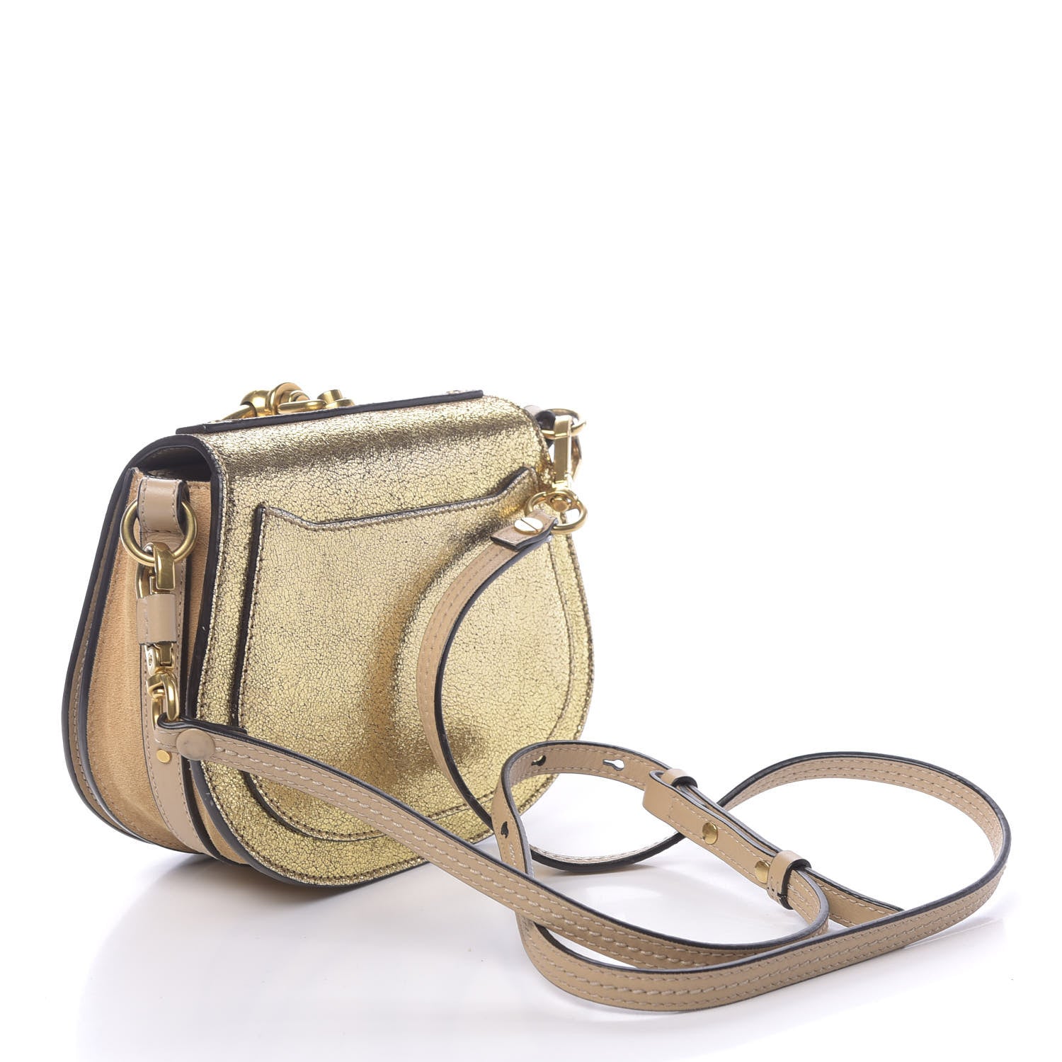 Chloe Metallic Calfskin Small Nile Bracelet Bag Gold 3 of 10