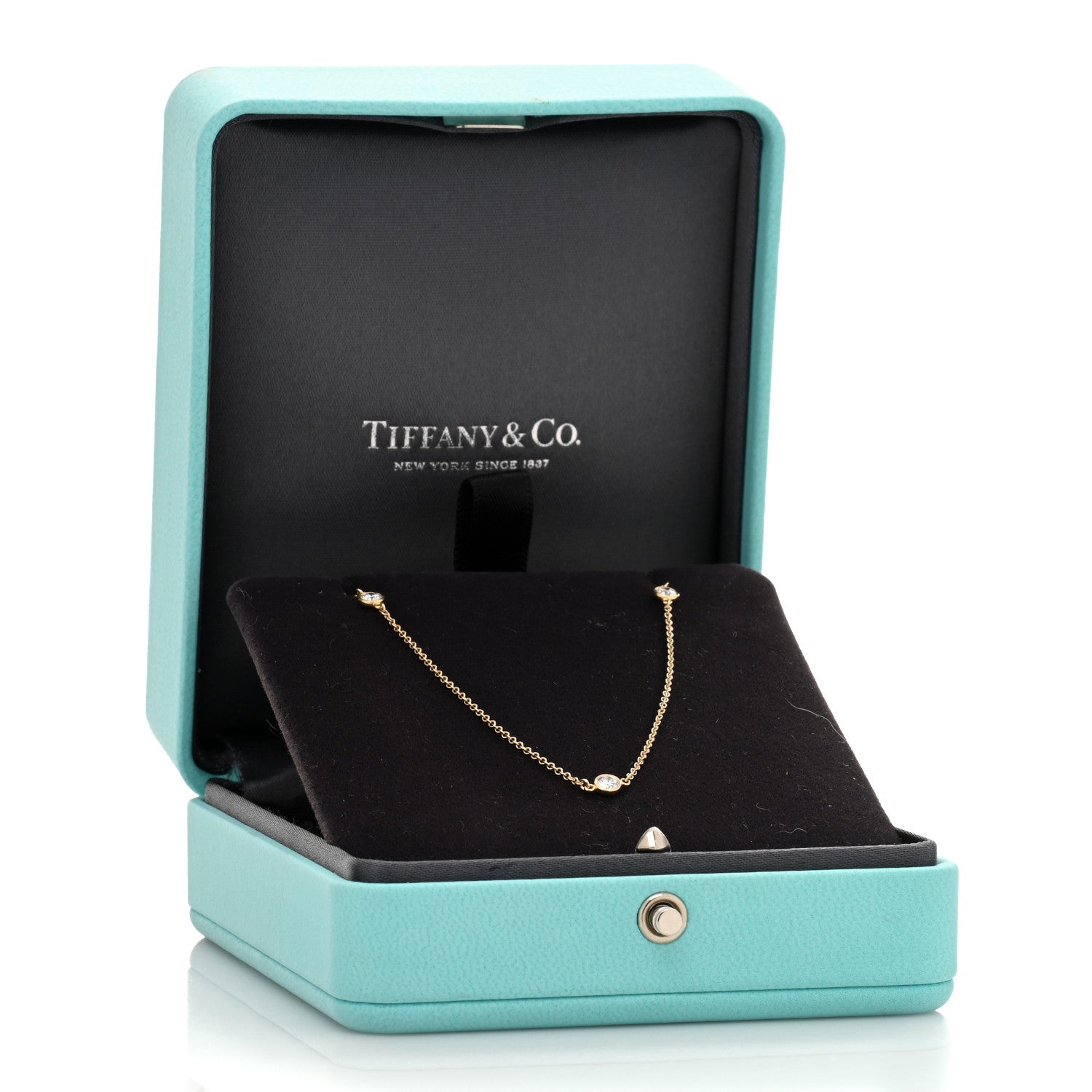 Tiffany 18K Yellow Gold Elsa Peretti Diamonds by the Yard 3 Station Necklace 4 of 4