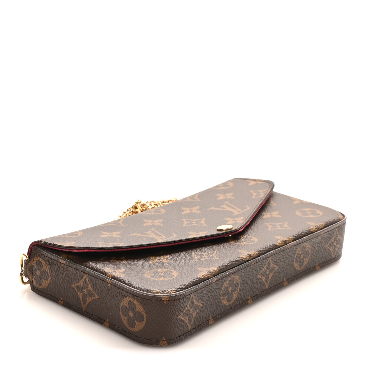 Monogram Pochette Felicie Chain Wallet Fuchsia