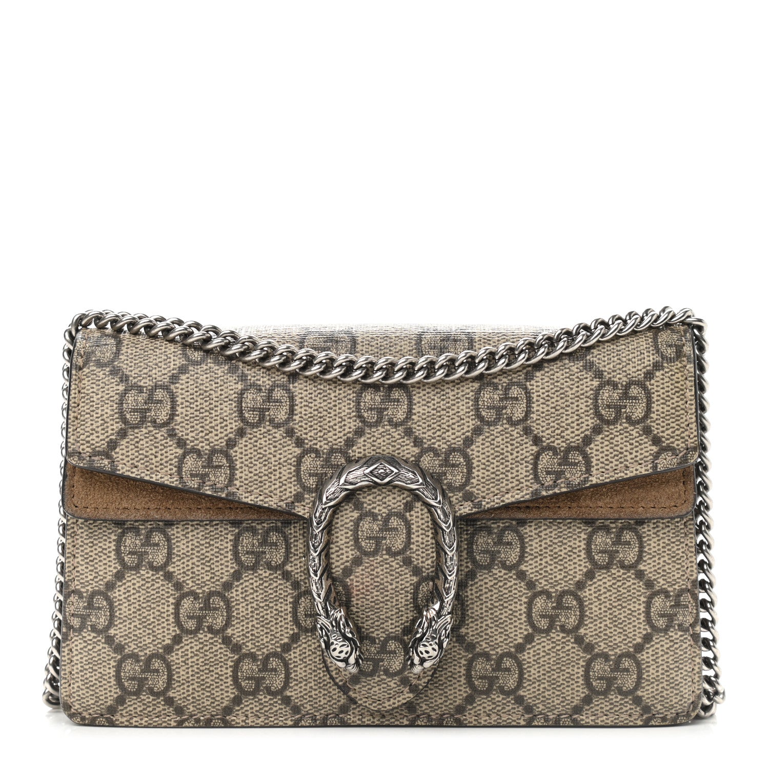 Gucci GG Supreme Monogram Super Mini Dionysus Shoulder Bag Taupe 1 of 11