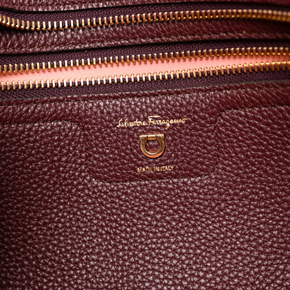 Salvatore Ferragamo Hammered Calfskin Double Handle Small Amy Tote Red 6 of 8