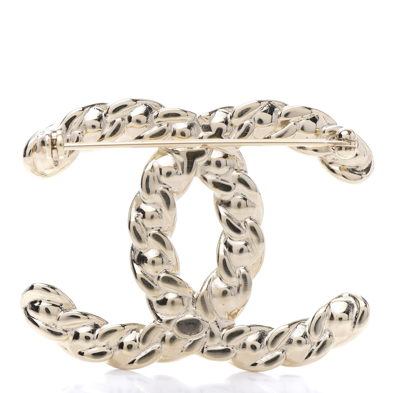 Chanel Crystal Pearls Coronation CC Brooch Gold 4 of 5
