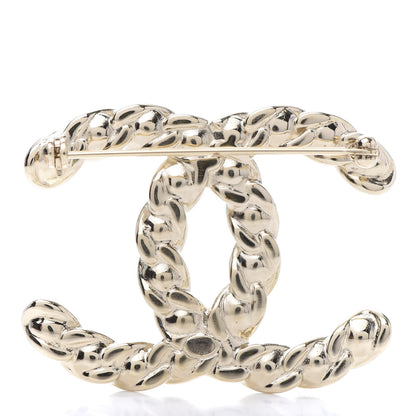 Chanel Crystal Pearls Coronation CC Brooch Gold 4 of 5