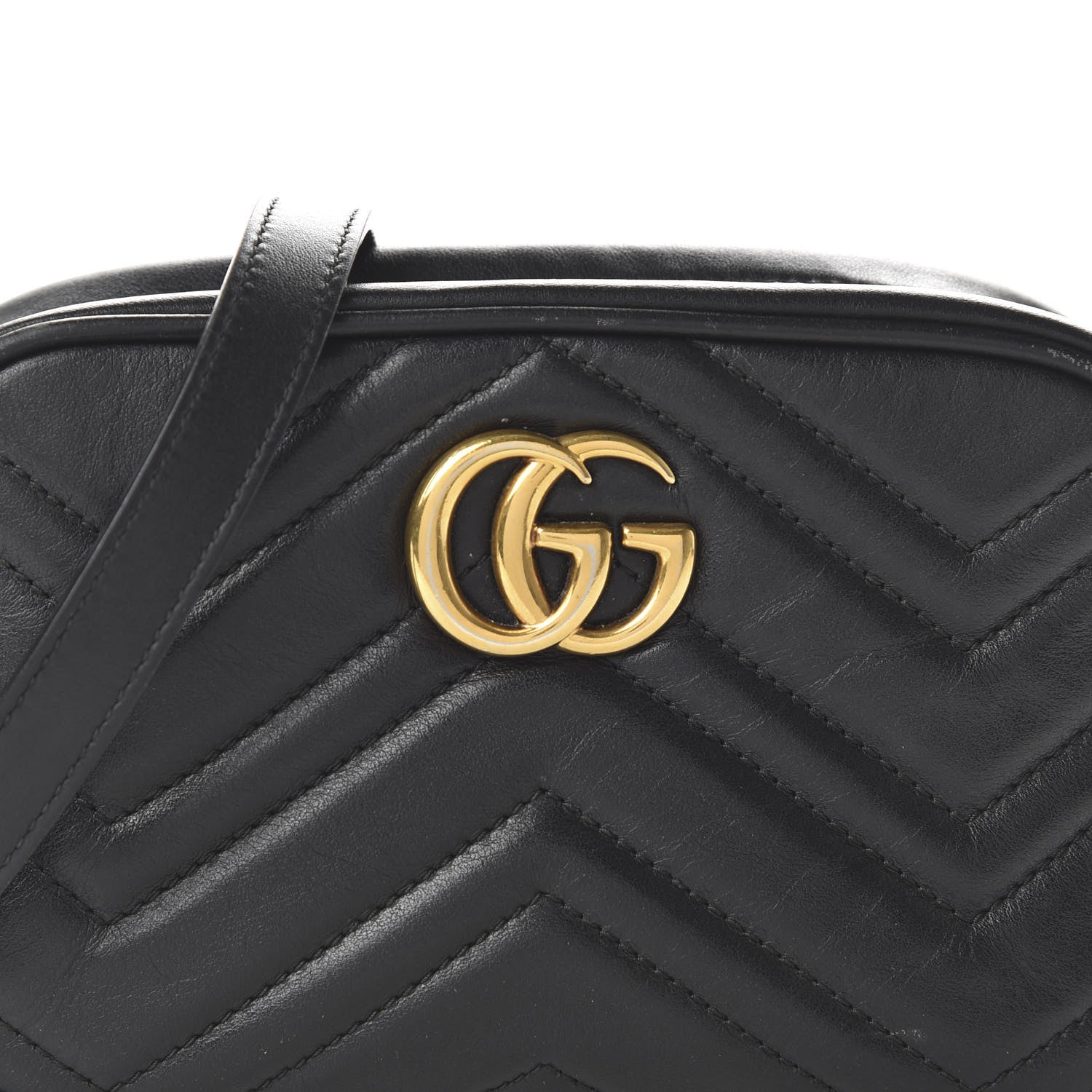 Gucci Calfskin Matelasse Mini GG Marmont Chain Shoulder Bag Black 10 of 10