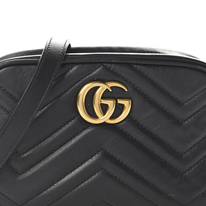 Gucci Calfskin Matelasse Mini GG Marmont Chain Shoulder Bag Black 10 of 10