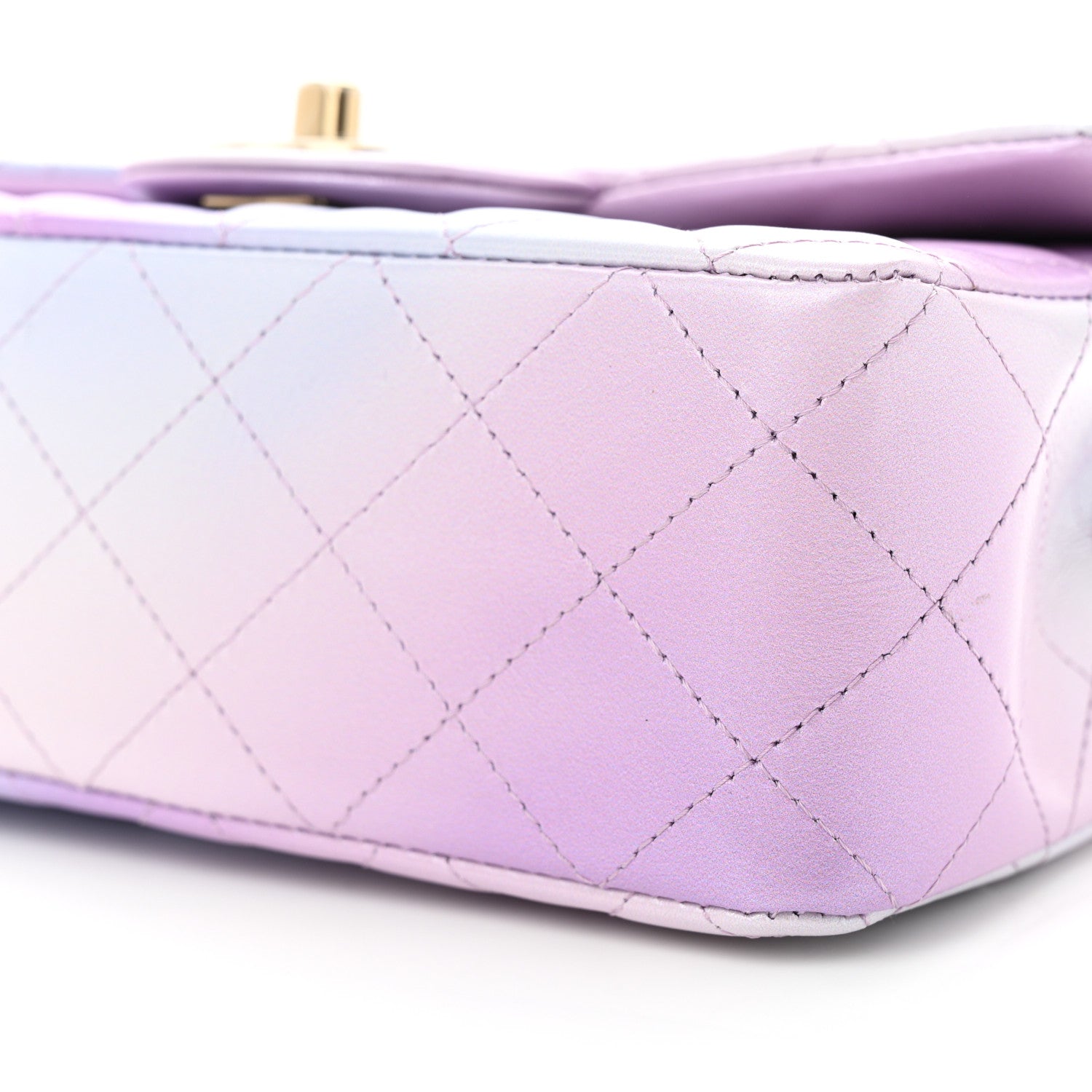 Chanel Lambskin Quilted Tie Dye Ombre Mini Rectangular Flap Purple Blue Pink 10 of 10