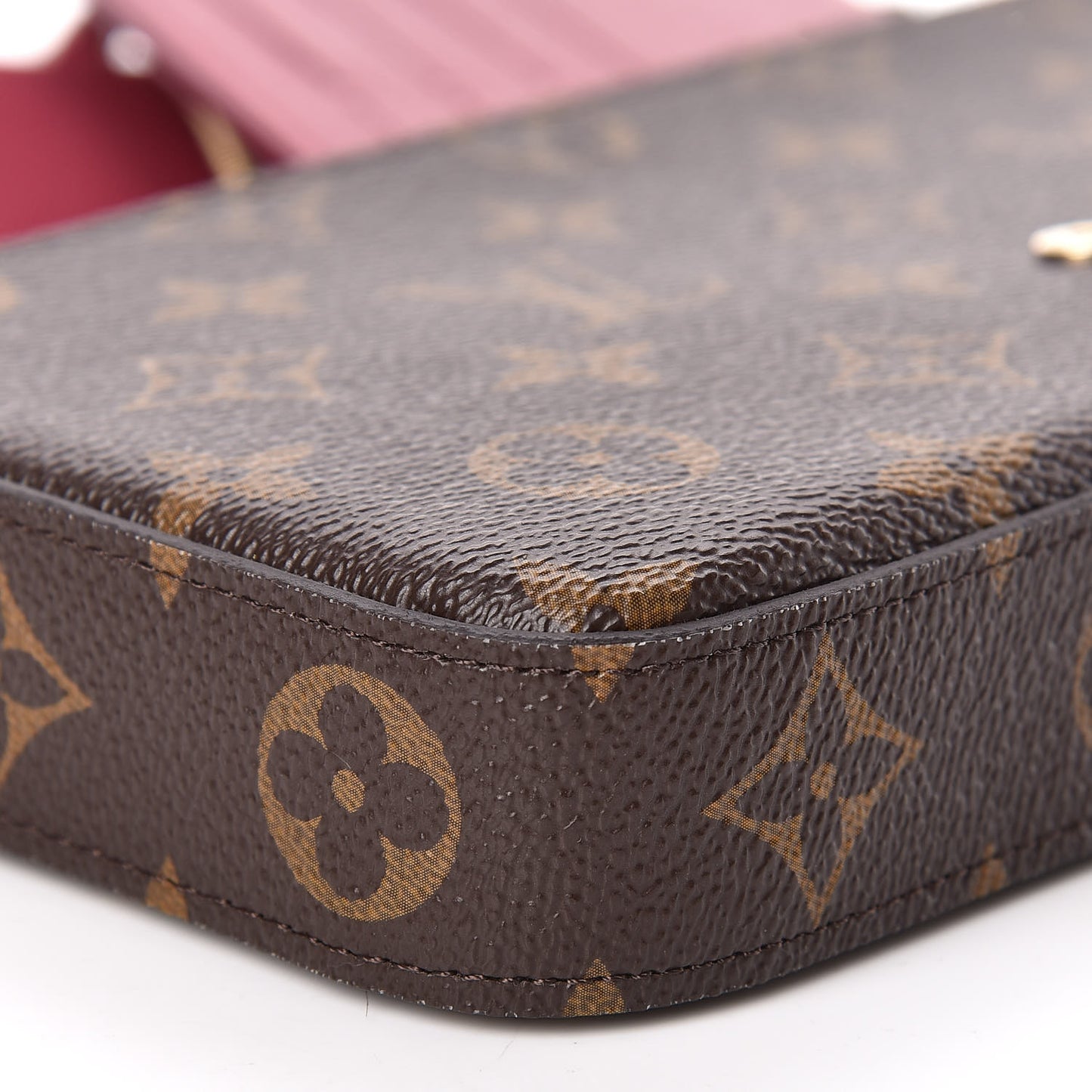 Monogram Pochette Felicie Chain Wallet Fuchsia