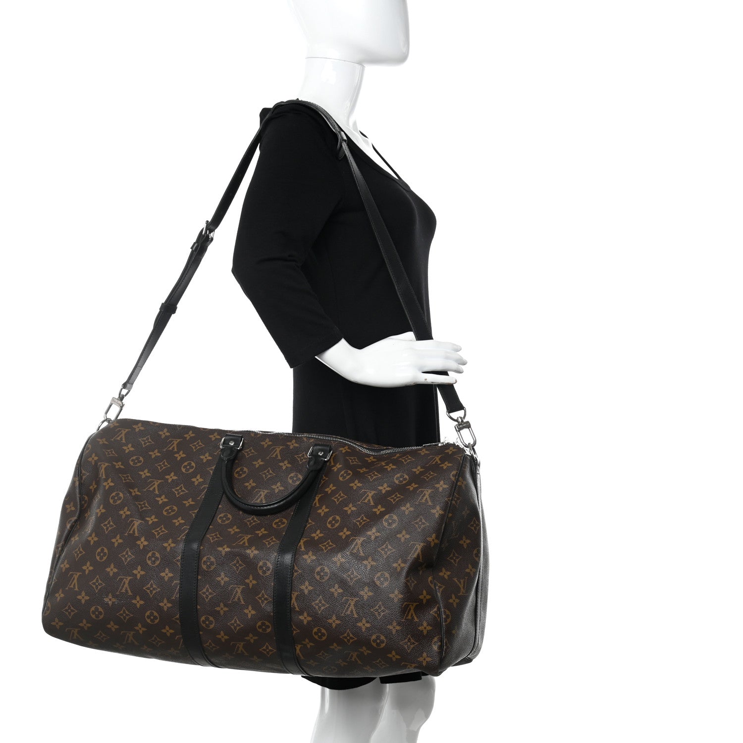 Louis Vuitton Monogram Macassar Keepall Bandouliere 55 2 of 13
