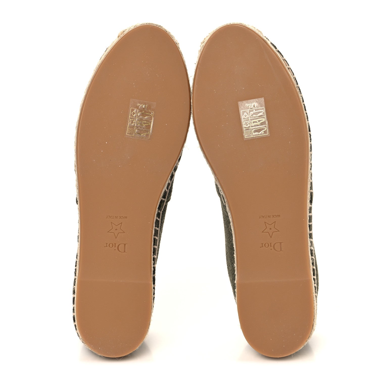 Christian Dior Canvas Embroidered Granville Union Motif Espadrille 38.5 Kaki 6 of 9