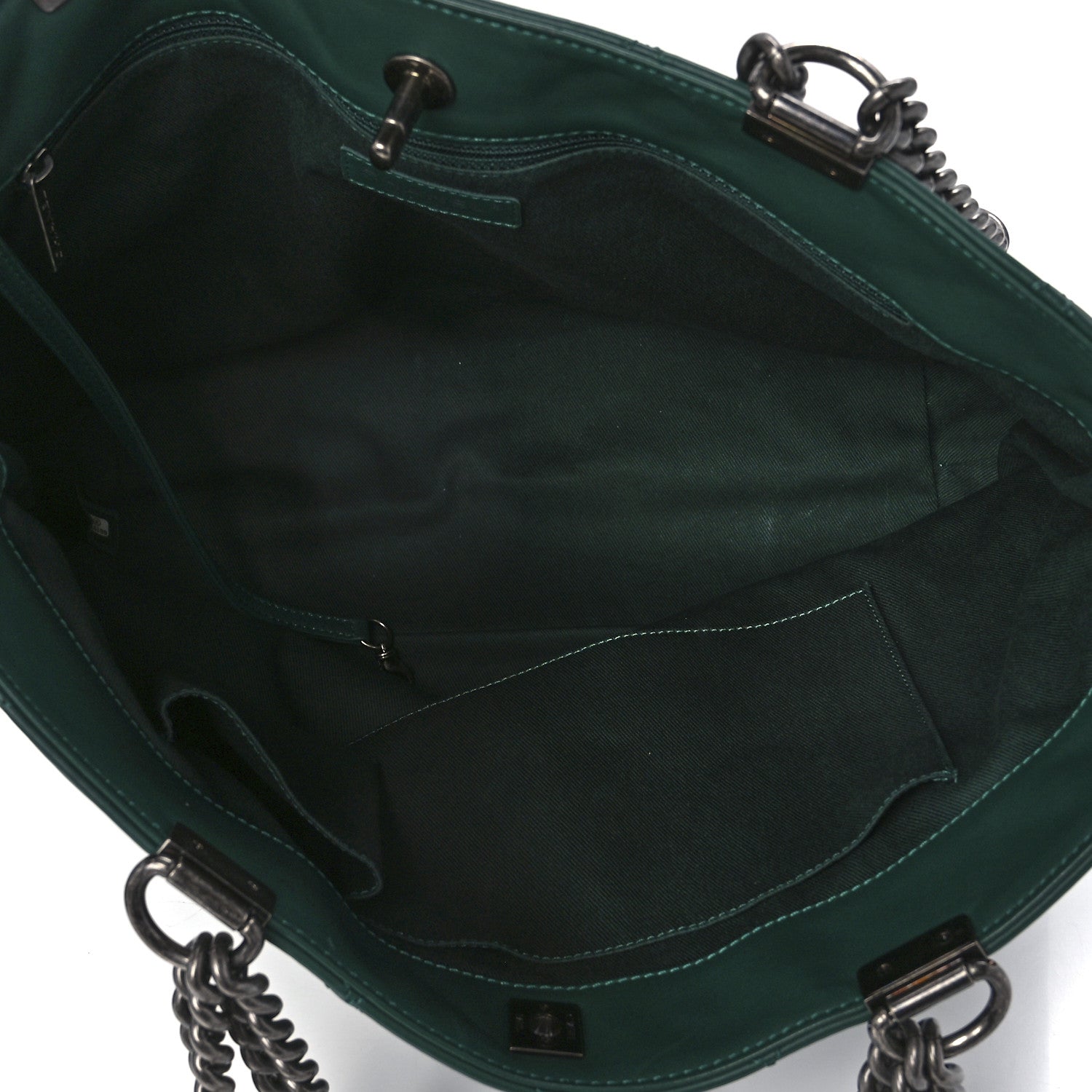 Chanel Calfskin Quilted Large Shopping In Chains Tote Green 5 of 13